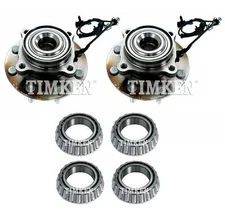 For Silverado Sierra 3500 HD 4WD 2010 Front Rear Wheel Bearings Hubs Kit Timken