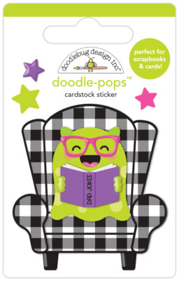 Doodlebug Stickers Doodle-pop 3D Cute Halloween Giggle Monster Chair Dad Jokes
