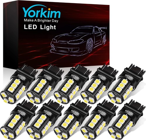 3157 LED Bulbs White Super Bright for Brake, Reverse, Tail Lights - 10 Pack
