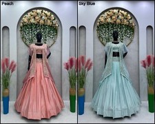 Chinon With Thread And Sequence Work Lehenga Blouse Dupatta RTC-N