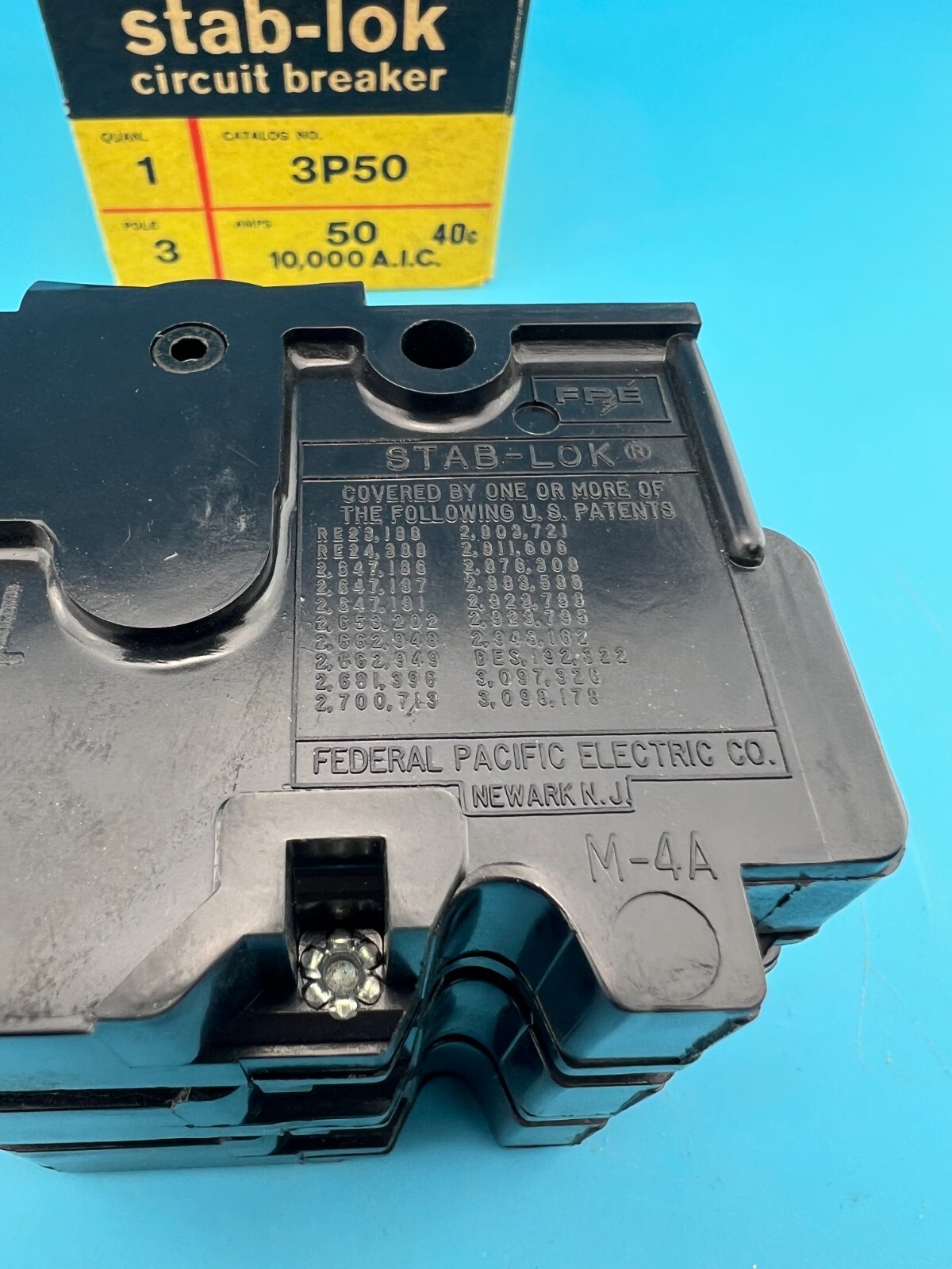 Federal Pacific NA350 50 Amp 3 Pole Circuit Breaker FPE 240V NA 3P Stab-Lok *NEW
