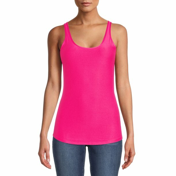 No Boundaries Juniors' Scoop Neck Tank Top Color Pink Size
