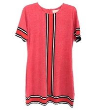 Michael Kors MK Women Pink Shift Dress Size Petite PM Short Sleeve Stretchy