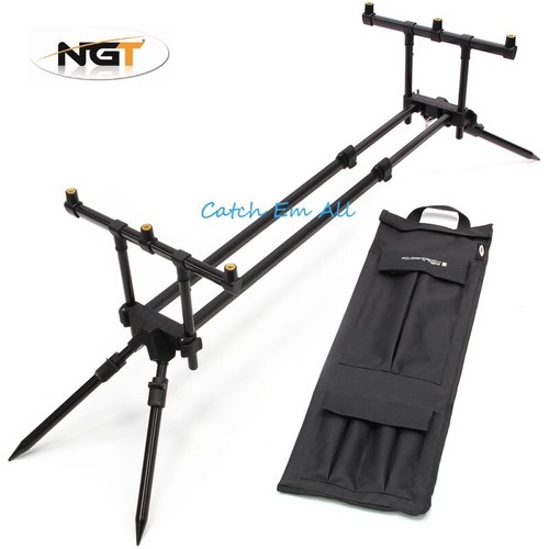 NGT MK2 Rod Pod Carp Fishing 3 Rod Lightweight Adjustable Pod Quickfish