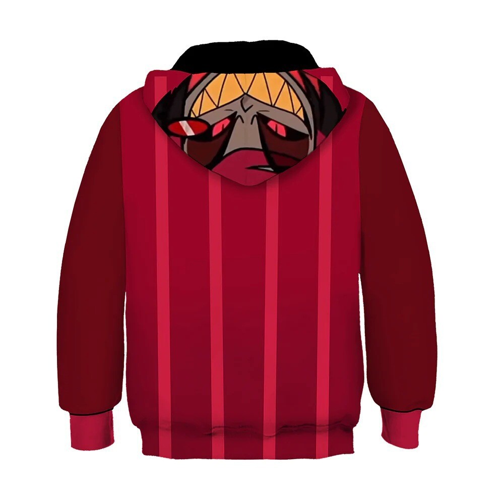 LKY STAR Mujer Niña Sudadera con Capucha Hazbin Hotel Sweatshirt Cosplay Charlie/Vaggie/Angel Dust Hoodies con Orejas de Gato