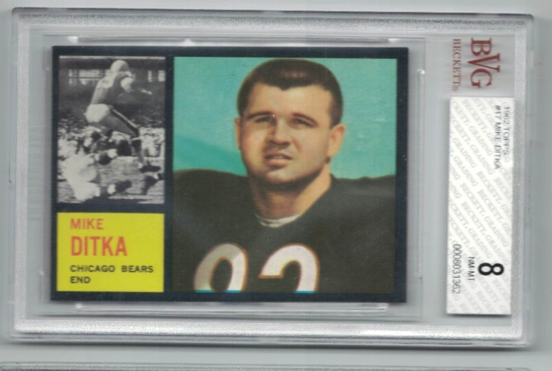 1962 Topps #17 Mike Ditka BVG 8 NR MT MT HOF