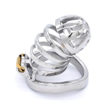 Stainless Steel Male Chastity Device Long Cage Men Metal Lock Belt Restraint 274