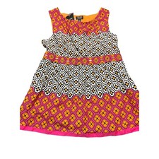 Nicole Miller Multicolor Geometric Floral Print Sleeveless Shirt Sz M NWT