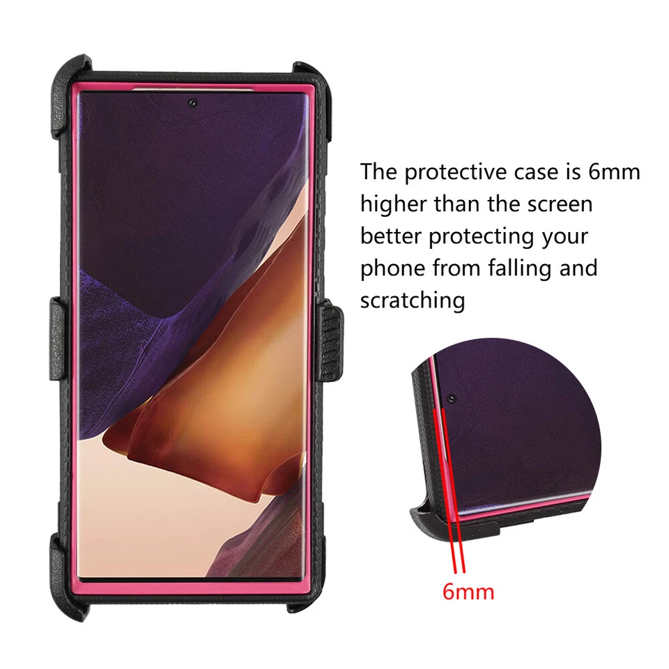 For Samsung Galaxy Note 20 Ultra/Note 20 Holster Clip Hard Kickstand Case Cover - Image 3 of 4