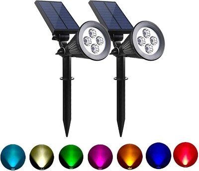 CallToU 7 Colors Solar landscape lights 2 pcs