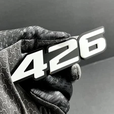 2x White black 426 Hemi Emblems 426 Side Fender Badge 3D for 426 Emblem