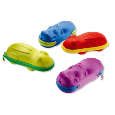 MARKENLOS Kinder Brillenetui / Etui | Happy | Brille - FROSCH / NILPFERD Form - NEU + OVP!