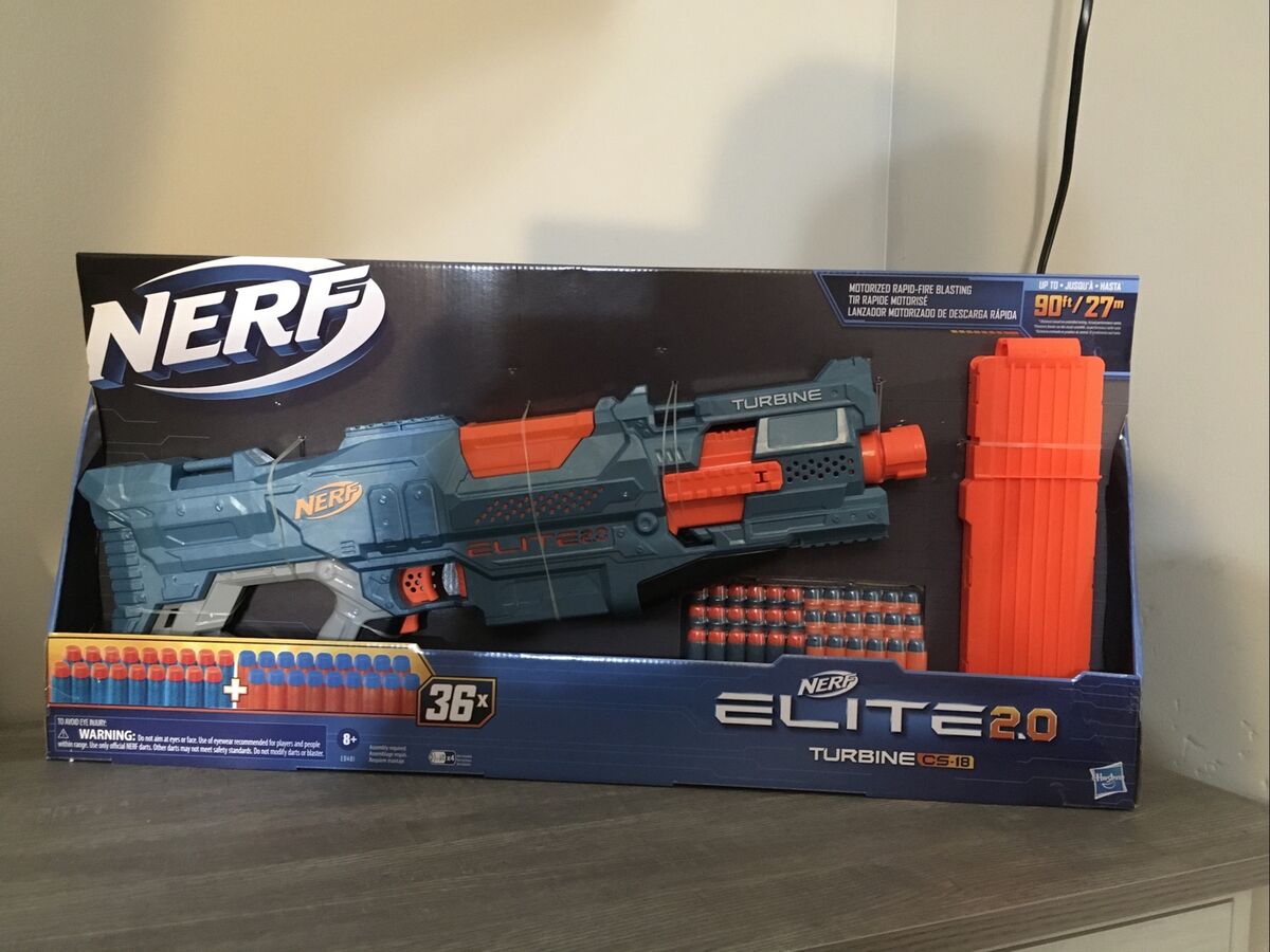 Nerf Elite 2.0 Turbine CS-18 Blaster! Includes 36 Official Nerf Elite Darts  🔫