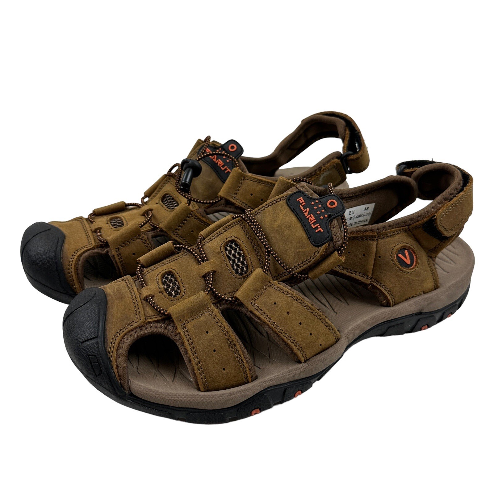 FLARUT Men's Sport Sandals Outdoor Hiking Sandals Closed Toe Leather US