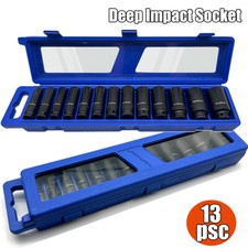 IMPACT SOCKET SET 13PC 1/2" DRIVE SAE AF IMPERIAL DEEP LONG REACH WITH CASE