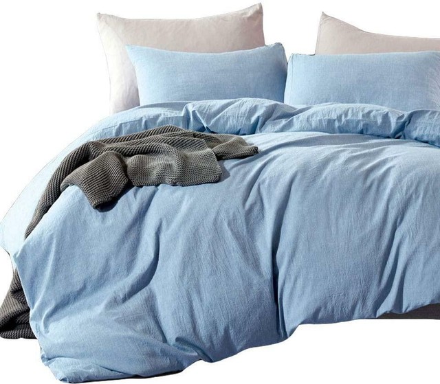Atsense Duvet Cover Twin, 100% Washed Cotton, Bedding Duvet Cover Set, 3-Piece,  eBay