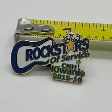 Rockstars Of Service CNH Kiwanis 2015-2016 White Blue Steel Lapel Badge Pins
