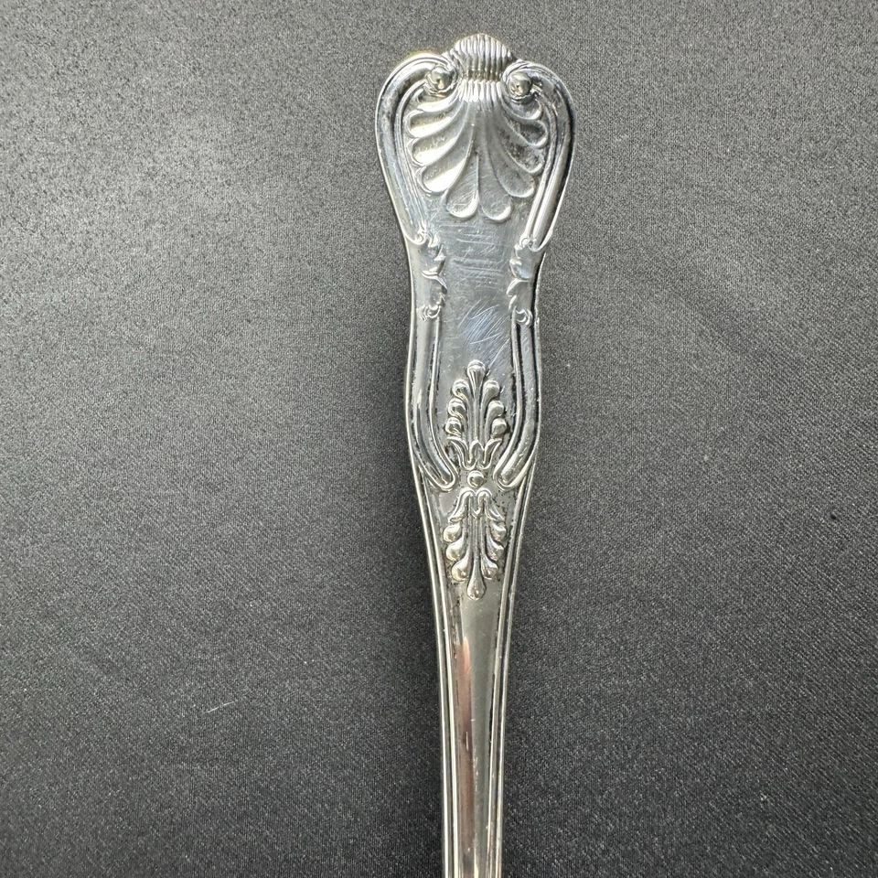 Cuchara para servir sólida Sheffield William Adams KINGS concha plateada INGLATERRA Foto 2 de 4