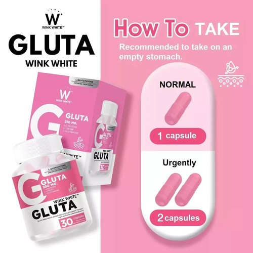 WINK WHITE Gluta Whitening Skin Care Supplement For Youthful glow Skin 30 Caps - Picture 5 of 6