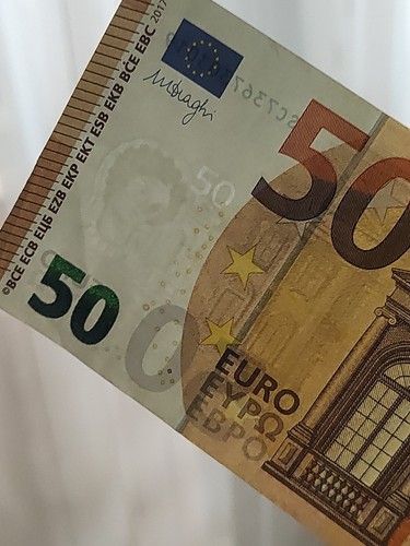 BANCONOTA DA 50 EURO DRAGHI Difetto Di Stampa. Bande Di Colore. Vedi Foto. Rara - Foto 6 di 6
