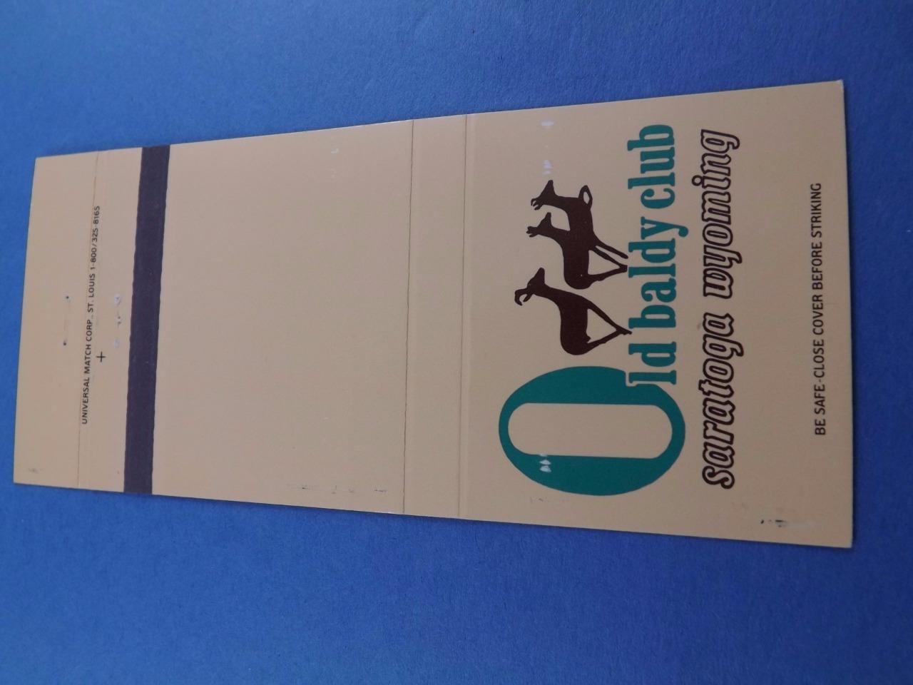 OLD BALDY COUNTRY CLUB WESTERN SARATOGA WYOMING VINTAGE MATCHBOOK