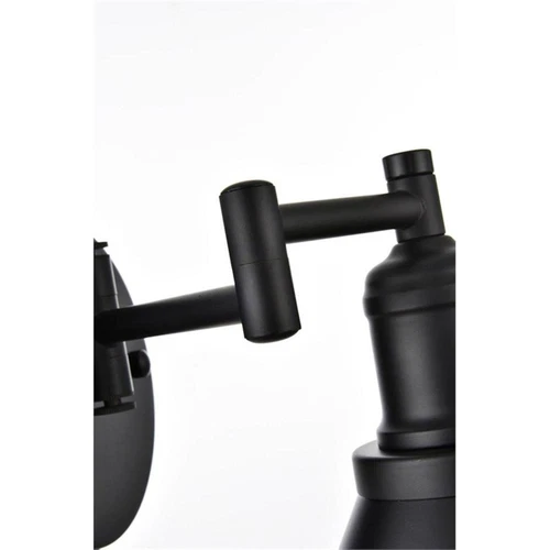 Living District Judson 1-Light Metal Swing Arm Wall Sconce in Black - Picture 5 of 6