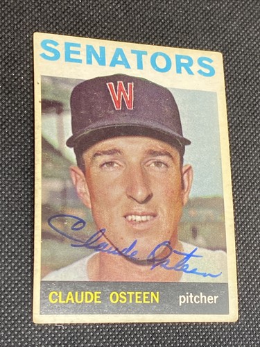 Claude Osteen Senators Signed Auto Autographed 1964 Topps Card #28 ~ COA - Picture 2 of 6