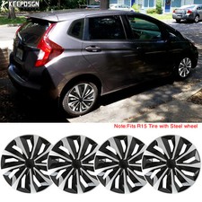 For Honda Fit Jazz 15" Set of 4 Wheel Covers Hubcaps fit R15 Tire & Steel Rim