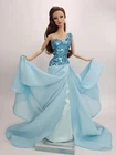 Blue Chiffon Evening Dress Outfit For Barbie Silkstone Fashion Royalty FR MIZI