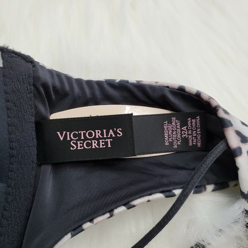 32A Nuevo con etiquetas Victorias Secret Bombshell Push Up Sujetador Plunge Agregar 2 Tazas Almohadilla de Impresión de Animales - Imagen 11 de 12