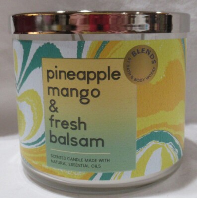 BLENDS Bath & Body Works 3-wick Scented Candle PINEAPPLE MANGO & FRESH BALSAM