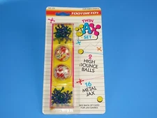 Vintage Tootsie Toy Twin Jax Set 1989 Metal Jax 2 High Bounce Balls