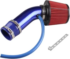 3’’ Cold Air Intake Kit 76mm Turbo Filter Universal Aluminum Pipe Blue