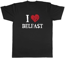 I Love Belfast Mens T-Shirt Northern Ireland Tee Gift