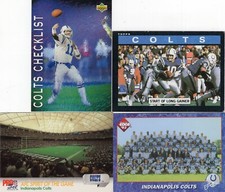 INDIANAPOLIS COLTS Lot of 4 Logo/ Team/ Highlight/Checklist NFL Football Cards