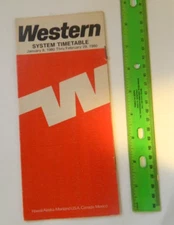 1980 Western Airlines Jan 8 thru Feb 29 Timetable. T4