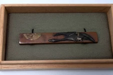 Kozuka Japanese antique made by Haruaki 春明 Copper Moon and an egret design