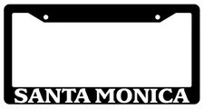 Black License Plate Frame Santa Monica City State Auto Accessory Novelty 2659