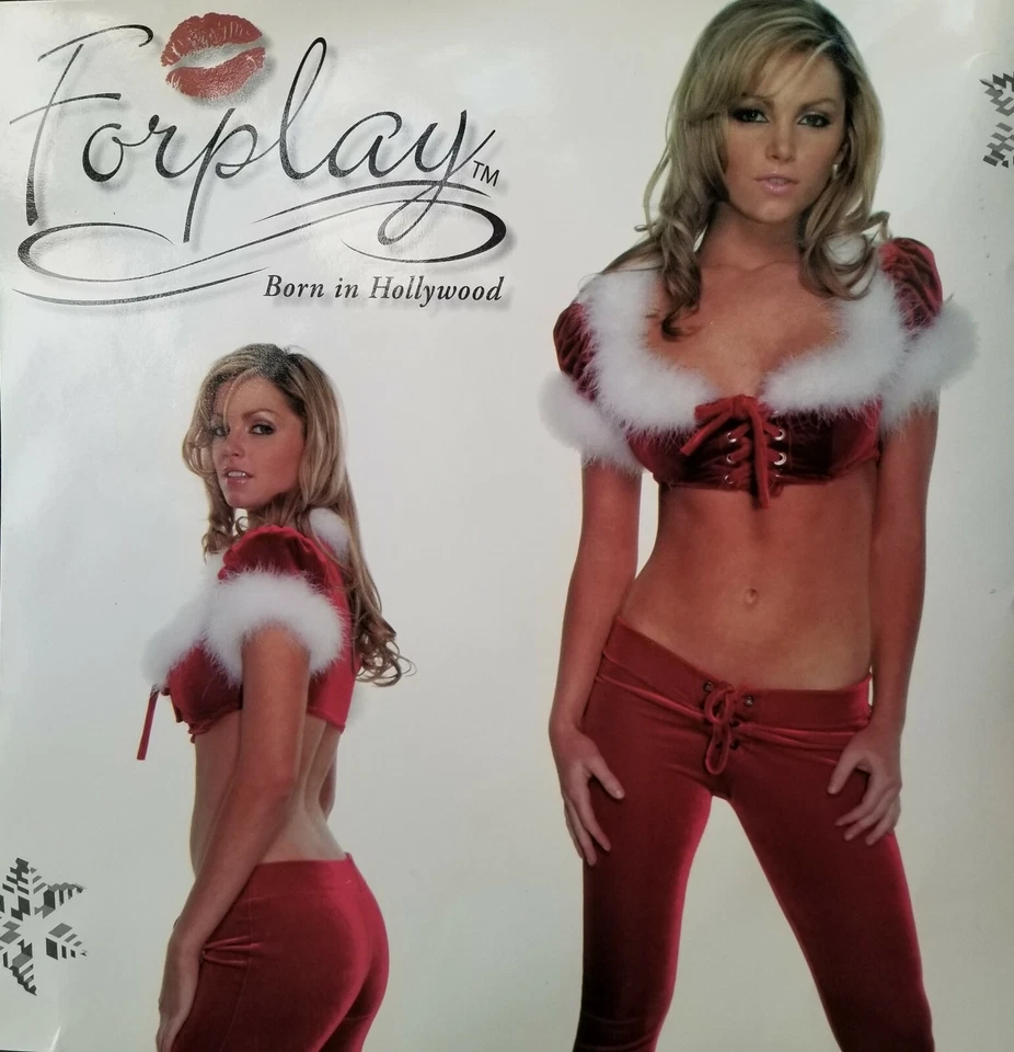 Sexy Navidad Santa Helper Sra.Claus Rojo Terciopelo Top y Pantalones Retro Disfraz S/M Foto 2 de 4