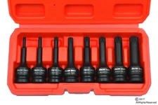 Automotive 8pc 1/2" Drive Long Impact XZN Spline Socket Set Auto Shop Tools