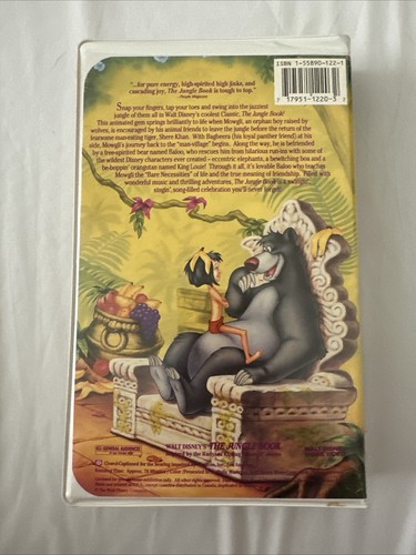 Disney The Jungle Book (1967) Black Diamond VHS, 1992 - Picture 3 of 3