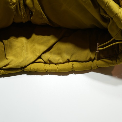 Loft Puffer Jacket Womens Medium Yellow Zip & Snap Closure Adjustable Waist - Picture 4 of 13