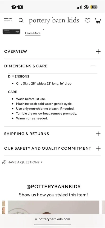 Falda de cama Pottery Barn Kids Sadie blanca con volantes de algodón orgánico Foto 2 de 4