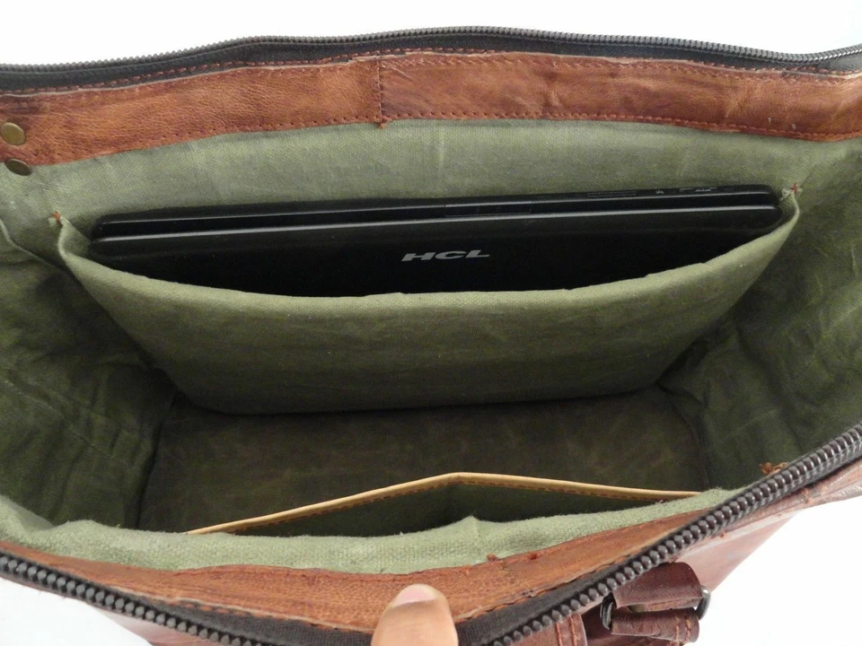 Bolso de mano de cuero rico maletín bolso mensajero médico bolso de mano Foto 3 de 4