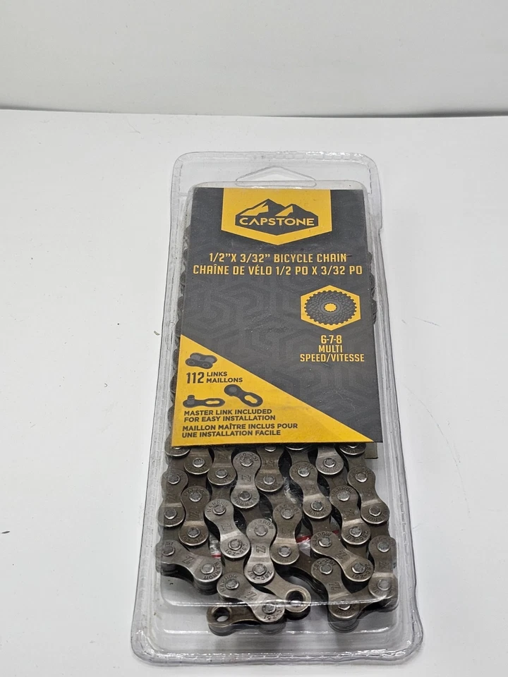 (QTY 2) Capstone 67415 Bicycle Chain 6-7-8 Speed (112 Link), 1/2 X 3/32 Foto 4 de 4