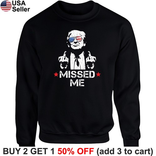 Sudadera Trump Missed Me Shot Shooting Attent MAGA 2024 Suéter Camisa BTR01 - Imagen 8 de 13