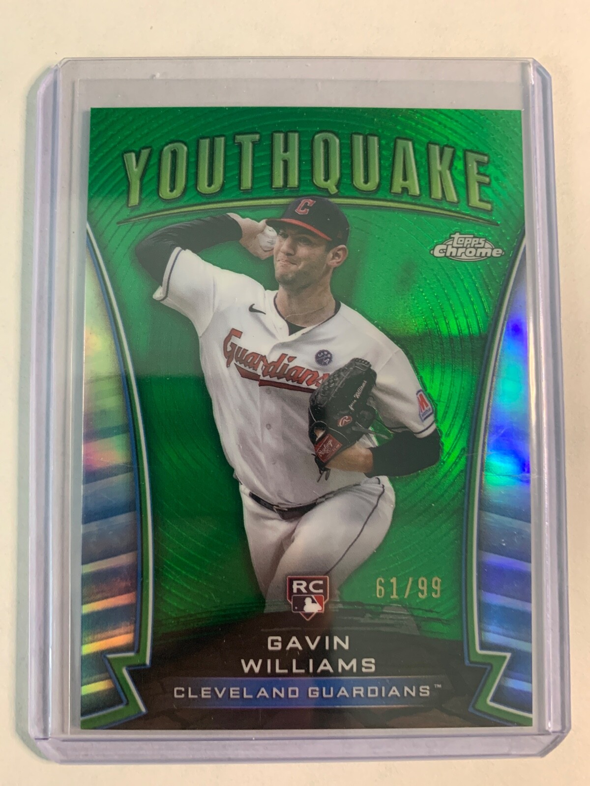 2024 Topps Chrome Gavin Williams Youthquake Green Refractor #D /99 RC