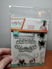 CS1 Crafters Companion Crafty Fun collection accents and frames stamps new