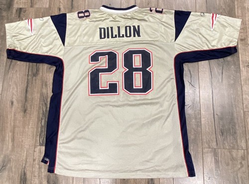 Vintage New England Patriots Corey Dillon #28 Gold XL Reebok NFL Jersey Rare - Picture 10 of 10