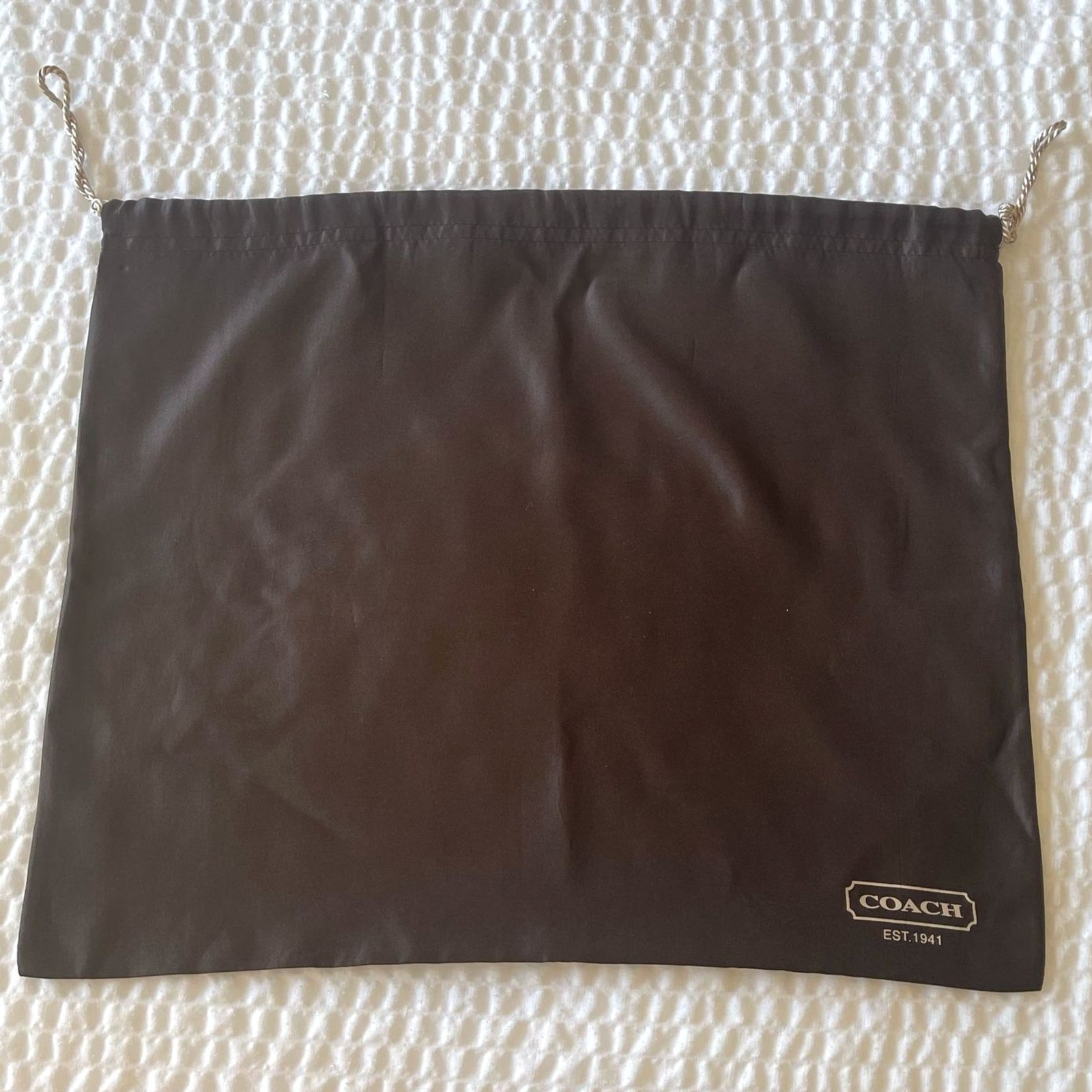 Coach Brown Handbag Accessories Dust Silk Logo Drawstring Bag